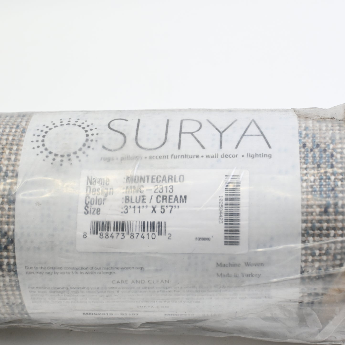 Surya Monte Carlo Polypropylene 3'11" x 5'7" Area Rugs MNC2313- Blue/Cream