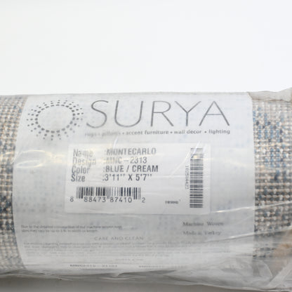 Surya Monte Carlo Polypropylene 3'11" x 5'7" Area Rugs MNC2313- Blue/Cream