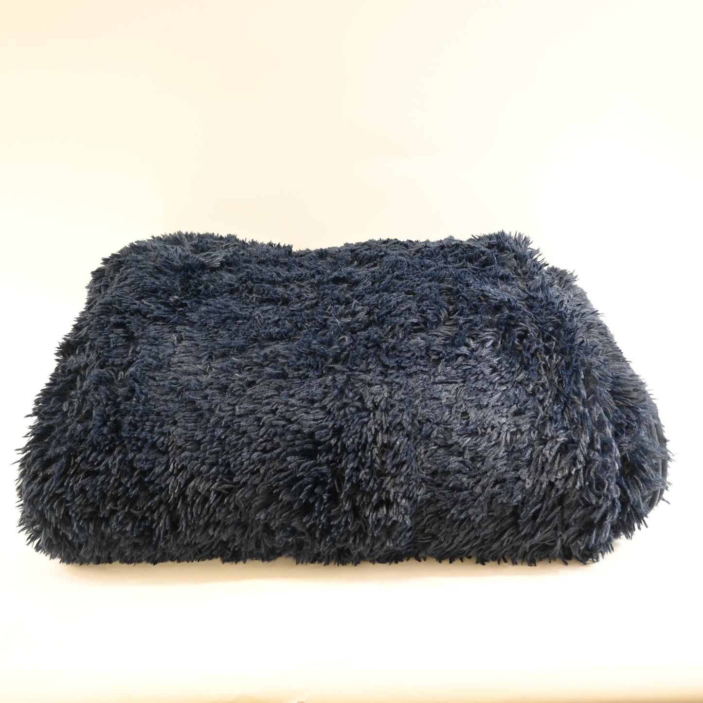 Dark Navy Fluffy Living Room Rugs, Furry Area Rug 5x8
