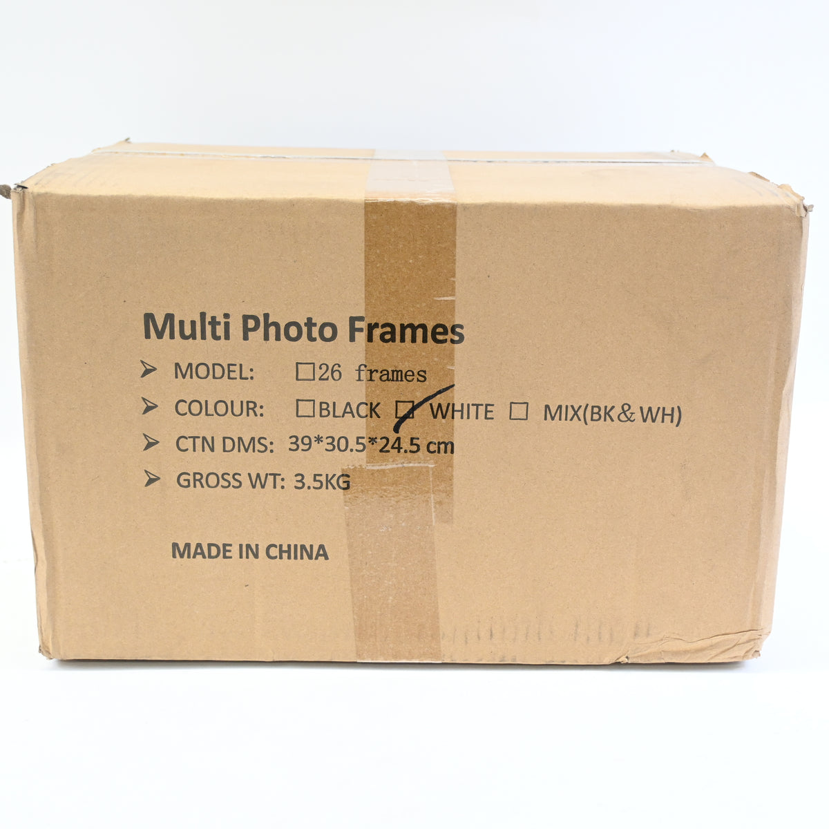 26 pc Picture Frames Set Collage, Two 6 x 8", Five 4 x 6", 3.5 x 5" White - New