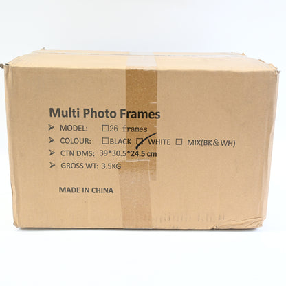 26 pc Picture Frames Set Collage, Two 6 x 8", Five 4 x 6", 3.5 x 5" White - New