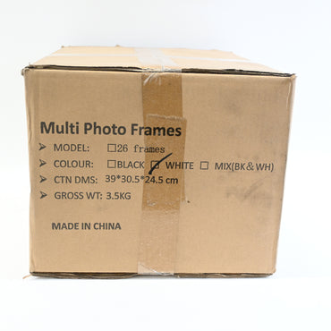 26 pc Picture Frames Set Collage, Two 6 x 8", Five 4 x 6", 3.5 x 5" White - New