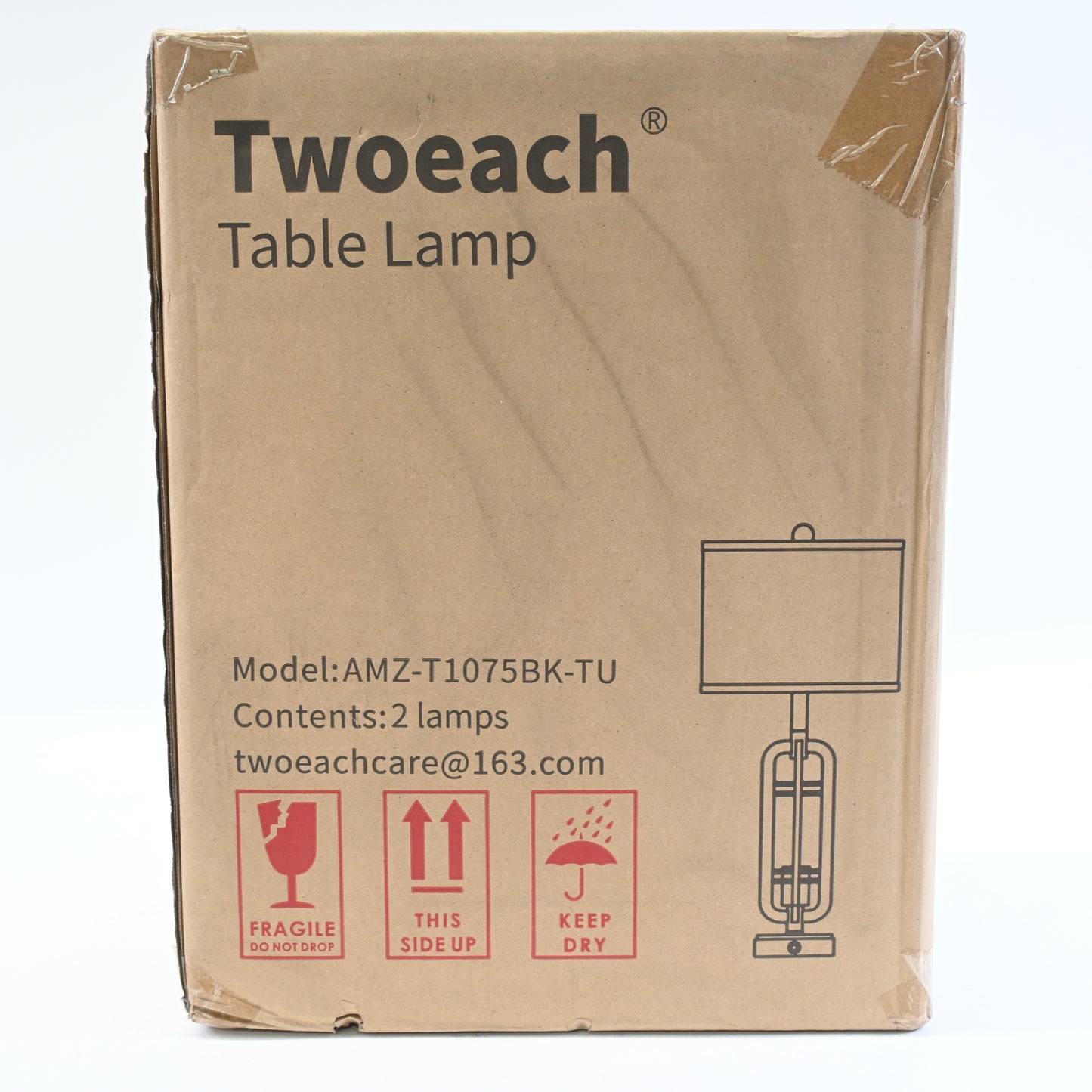 Twoeach Rustic Farmhouse Touch Table Lamp Set of 2, USB Ports-  AMZ-T1075BK-TU
