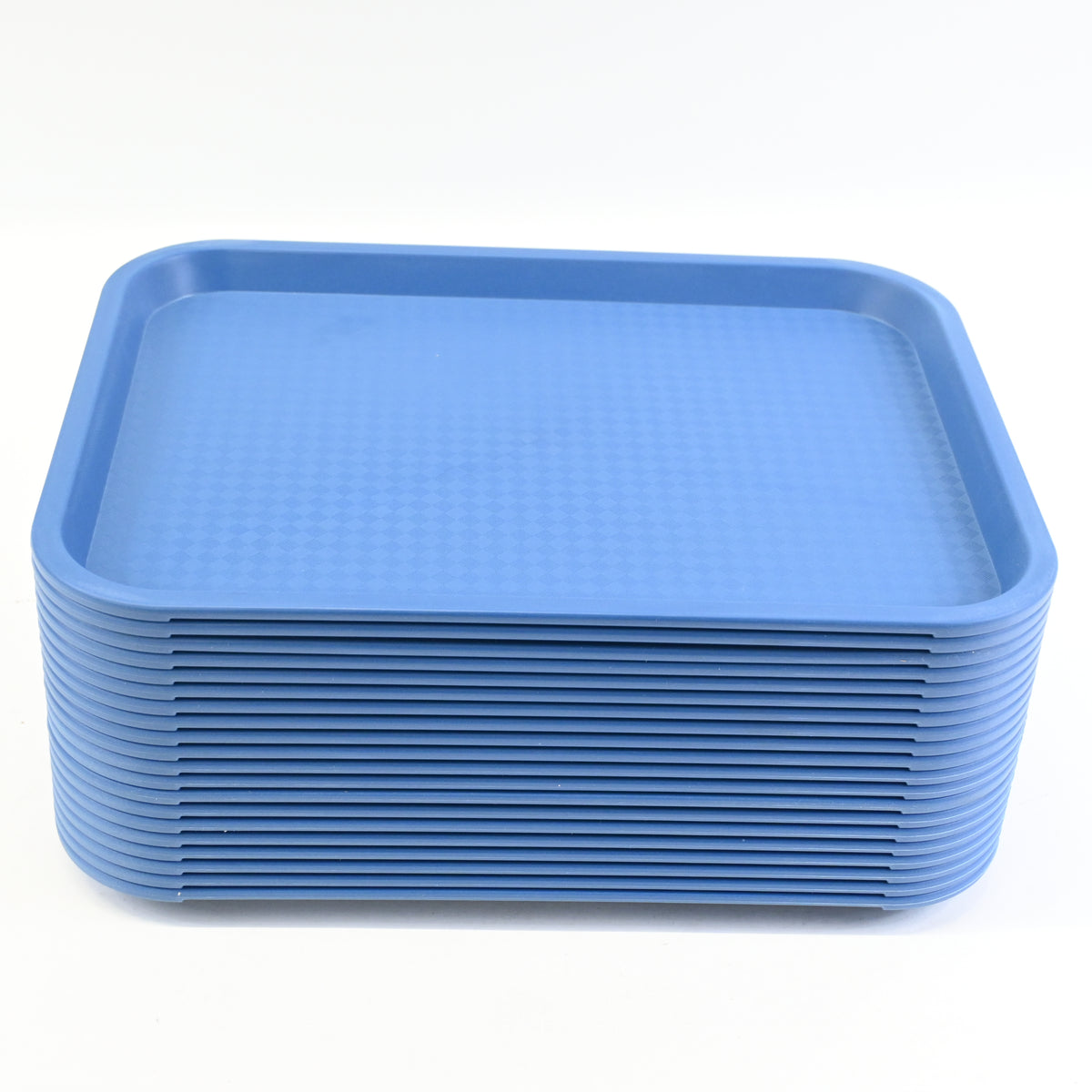 20 pc Plastic Blue Food Service Trays, Small 13.78" x 10.63" - Open Box