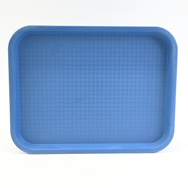 20 pc Plastic Blue Food Service Trays, Small 13.78" x 10.63" - Open Box
