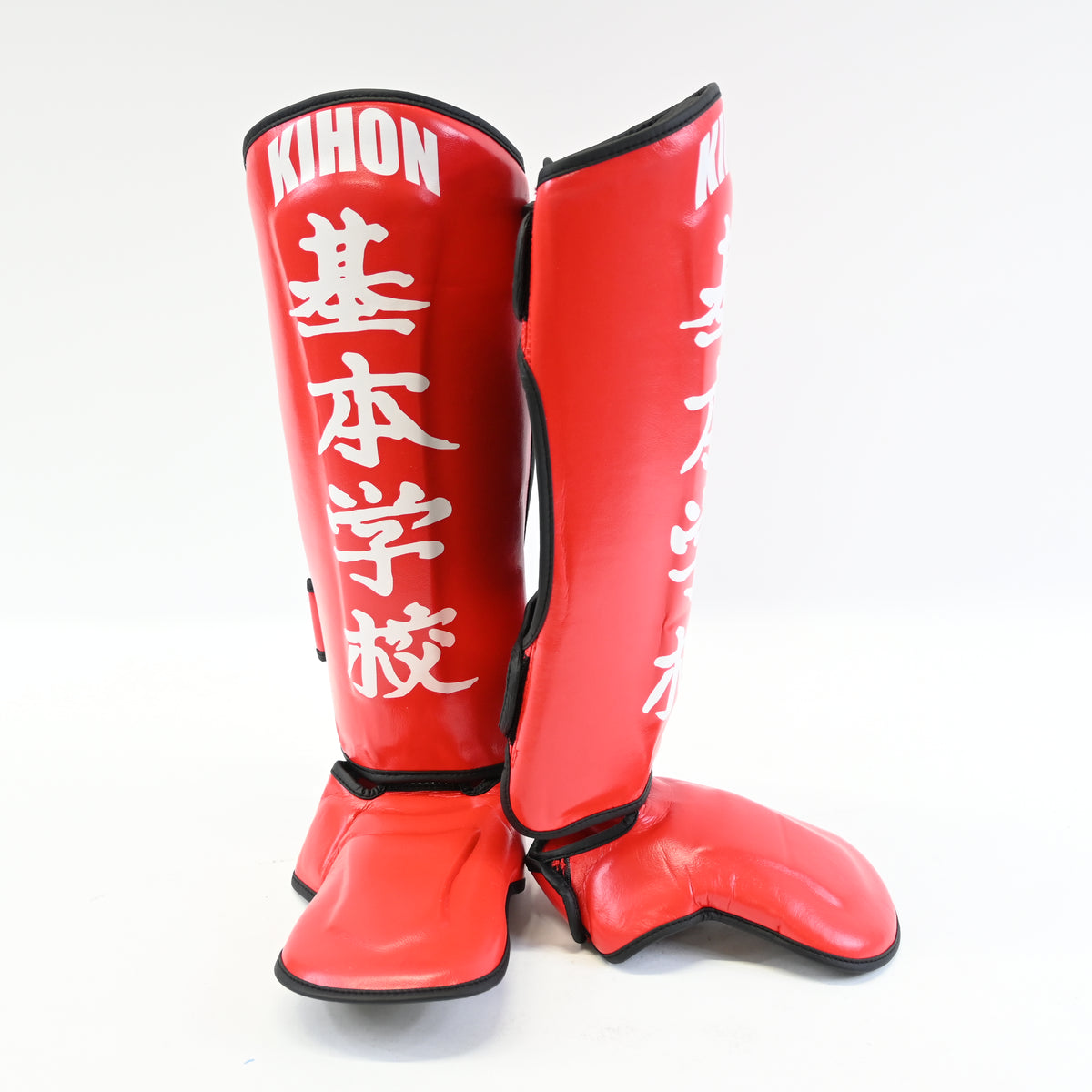 Shin Guards Kickboxing Muay Thai, Leather, Removable Foot Instep Pads - New