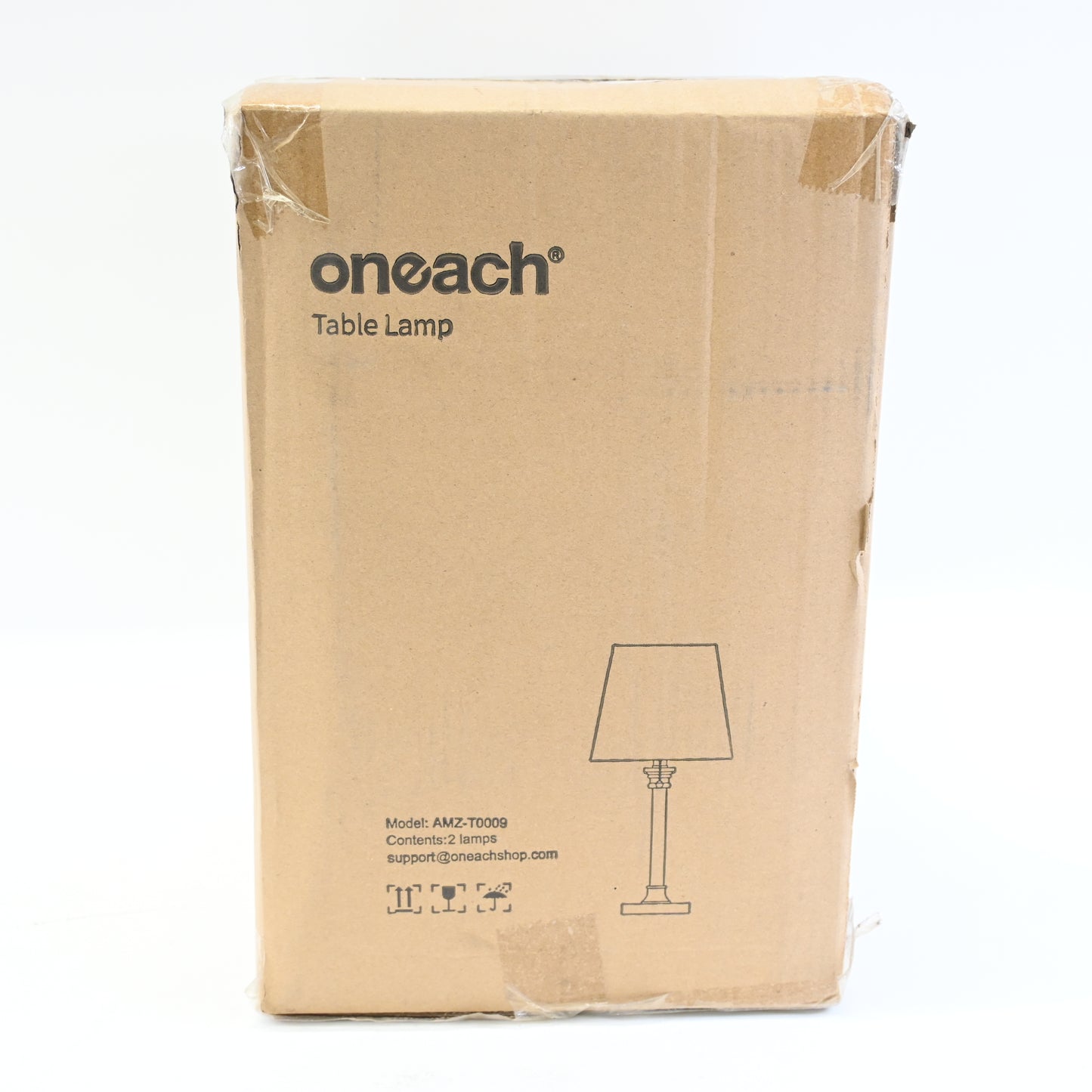 Oneach 19.5” Black Table Lamps with White Linen Shade Set of 2
