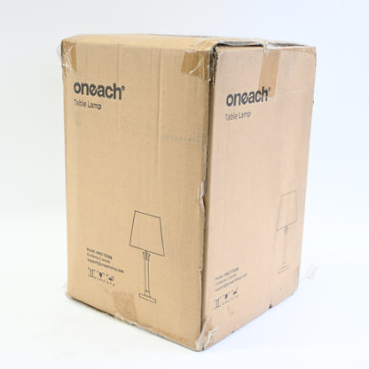 Oneach 19.5” Black Table Lamps with White Linen Shade Set of 2