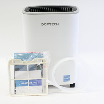 DOPTECH DH01 Home Dehumidifier Energy Star Compact White w/ Drain Hose & Filter