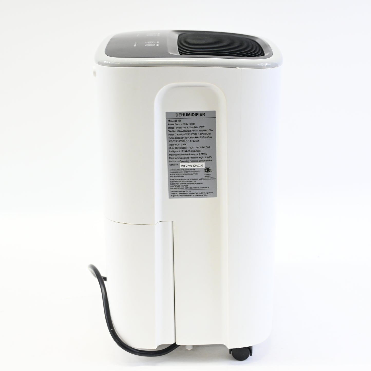 DOPTECH DH01 Home Dehumidifier Energy Star Compact White w/ Drain Hose & Filter