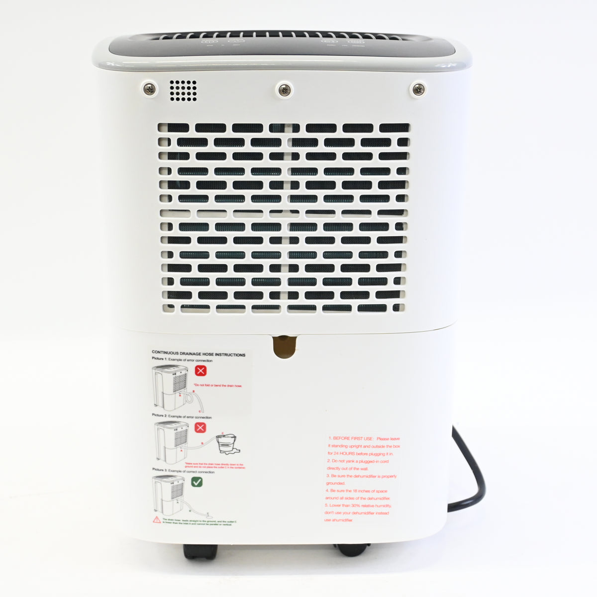 DOPTECH DH01 Home Dehumidifier Energy Star Compact White w/ Drain Hose & Filter