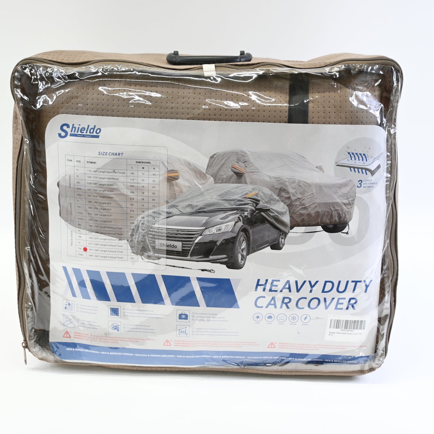 Shieldo Thick Shell Car Cover All Season Weather-Proof Truck Length Up to 245"