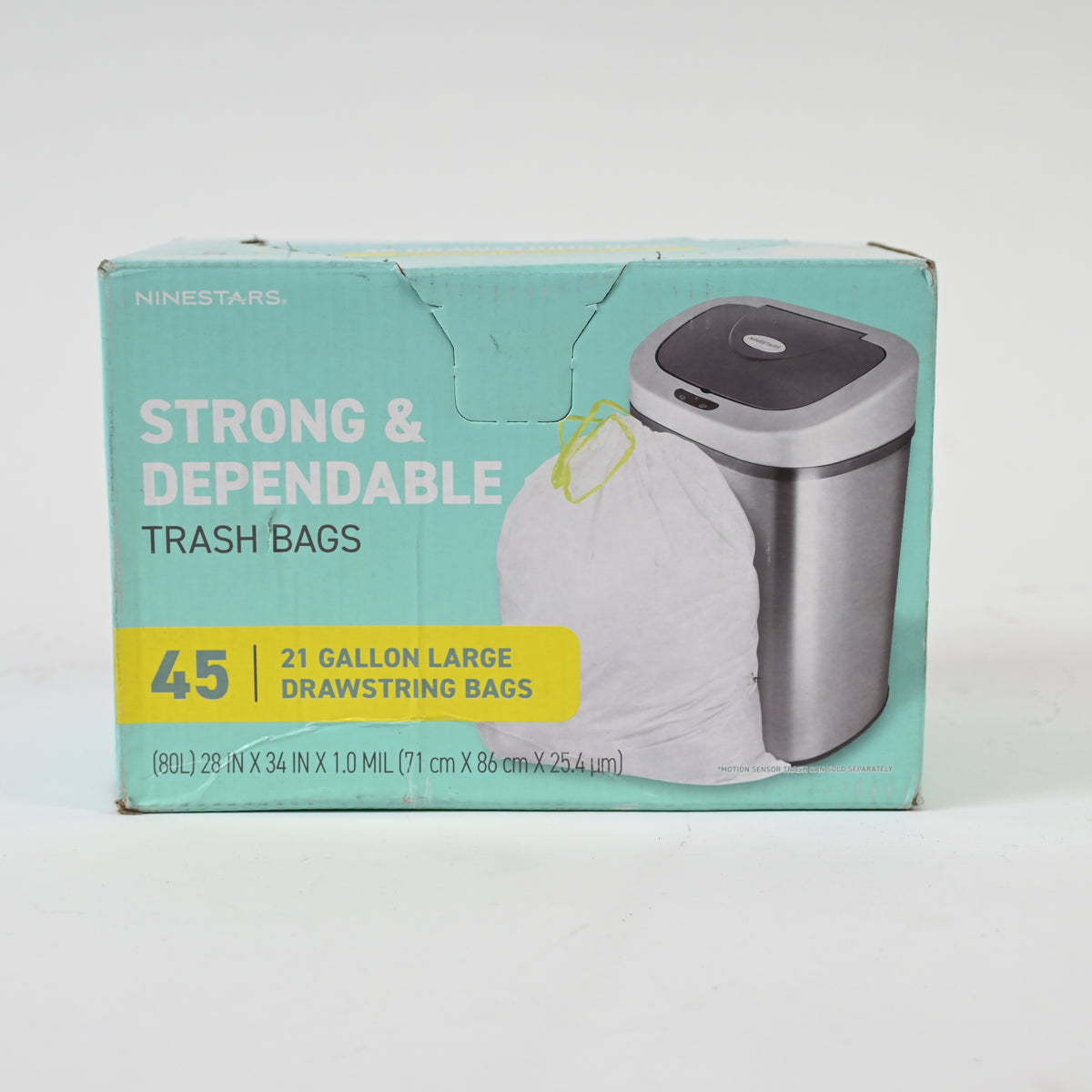 NINESTARS NSTB-21-45 Trash Bags, Large, White (Packaging May Vary)