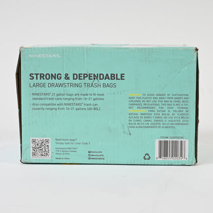 NINESTARS NSTB-21-45 Trash Bags, Large, White (Packaging May Vary)