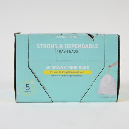 NINESTARS NSTB-21-45 Trash Bags, Large, White (Packaging May Vary)