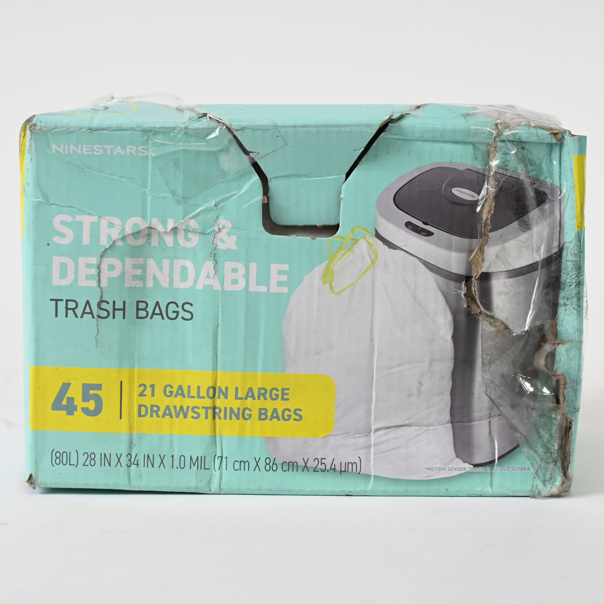 NINESTARS NSTB-21-45 Trash Bags, Large, White (Packaging May Vary)