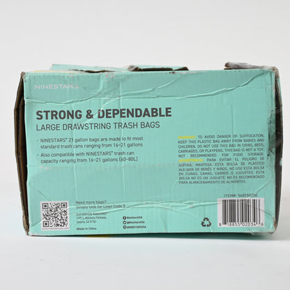 NINESTARS NSTB-21-45 Trash Bags, Large, White (Packaging May Vary)