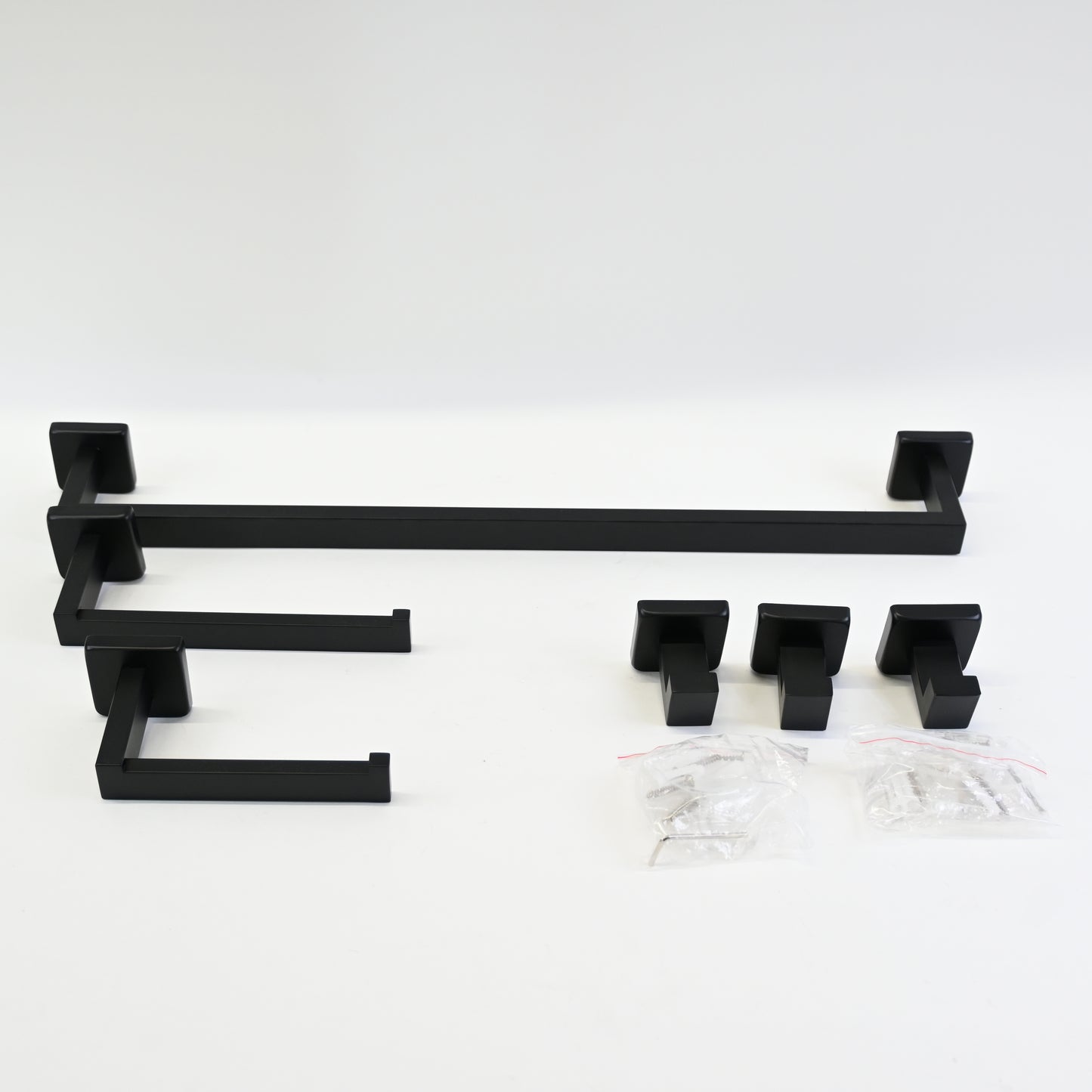 Rinafly 6 Pieces Bathroom Towel Bar Set, SUS304 Stainless Steel -Matte Black