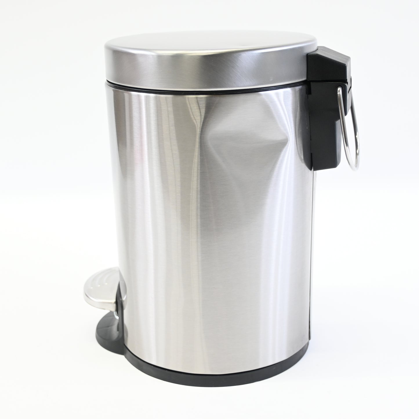 0.8Gal/3L Brushed Stainless Steel Mini Trash Can with Lid- Silver