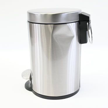 0.8Gal/3L Brushed Stainless Steel Mini Trash Can with Lid- Silver
