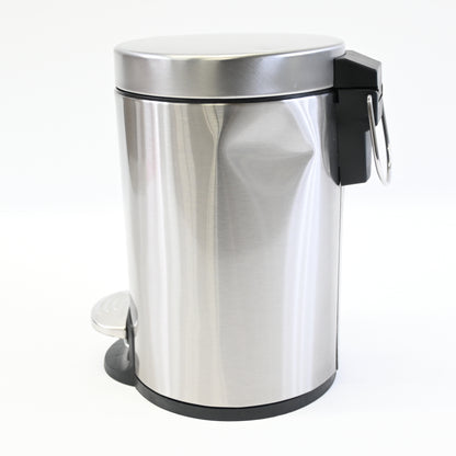 0.8Gal/3L Brushed Stainless Steel Mini Trash Can with Lid- Silver