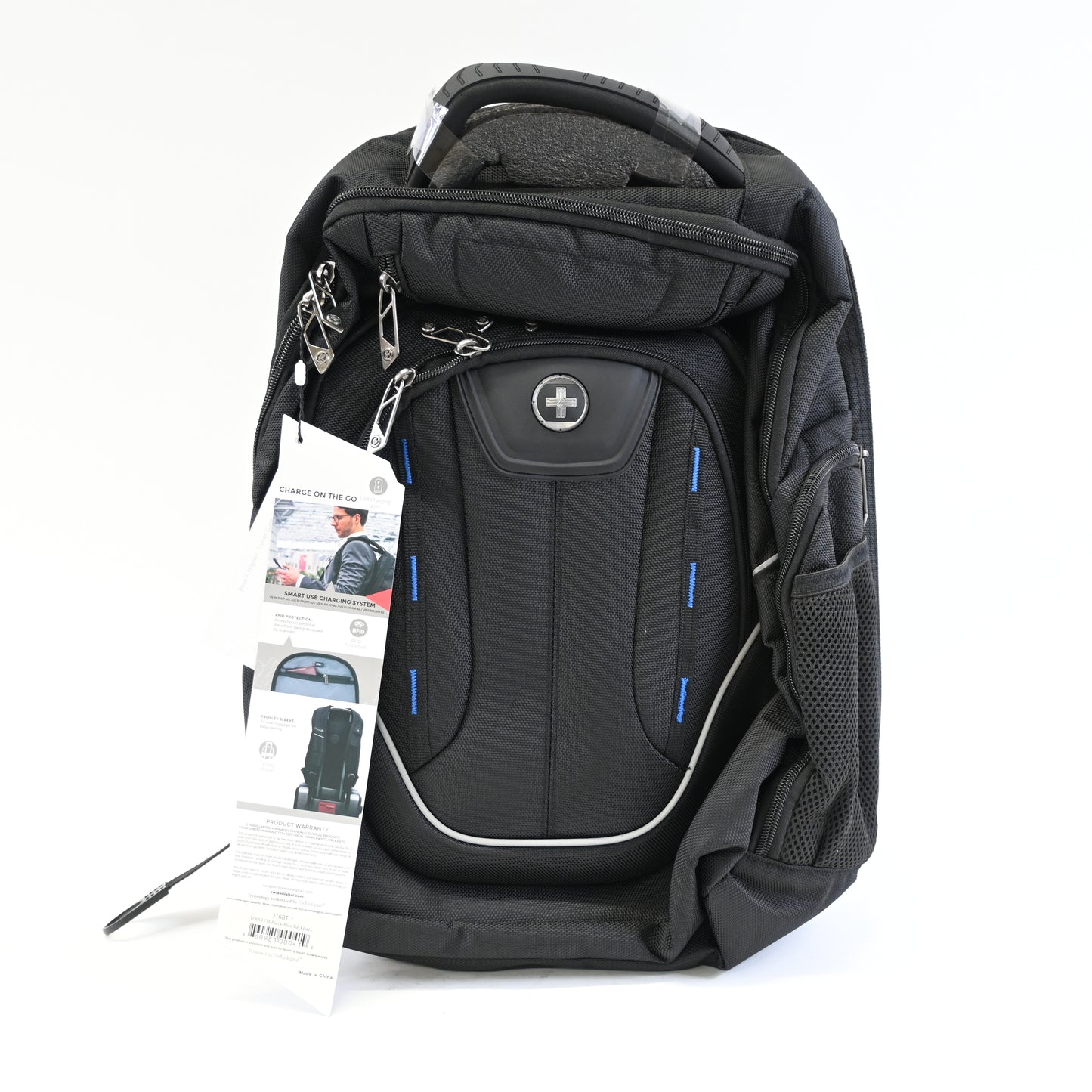 Swissdigital Design TERABYTE J16BT-1 Backpack for 16" Apple Travel- Black