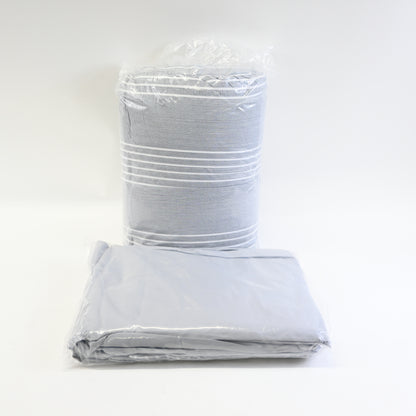 King Size Comforter Set- 8 Pieces Stripes Seersucker Bedding Set-Grey 102x90"
