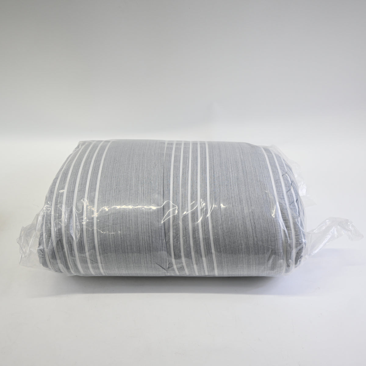 King Size Comforter Set- 8 Pieces Stripes Seersucker Bedding Set-Grey 102x90"