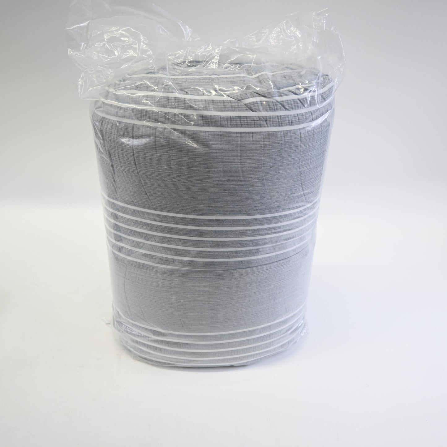 King Size Comforter Set- 8 Pieces Stripes Seersucker Bedding Set-Grey 102x90"