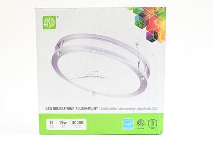 ASD 12" Flush Mount Ceiling Light, LED Dimmable 15W 120W Replacement - Open Box