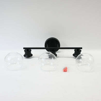 Modern Matte Black 3-Light Bathroom Vanity Light - Open Box