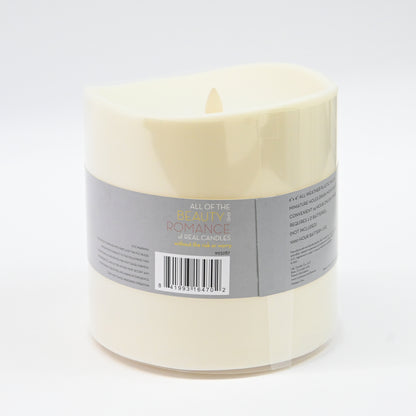 Luminara Outdoor Moving Flame 6" Pillar Flameless LED Candle, Melted Edge, Ivory