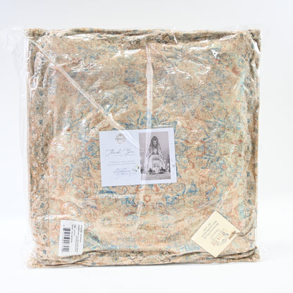 Patina Vie Velvet Geometric Patterned Square Throw Pillow 20" x 20" Teal/Ochre