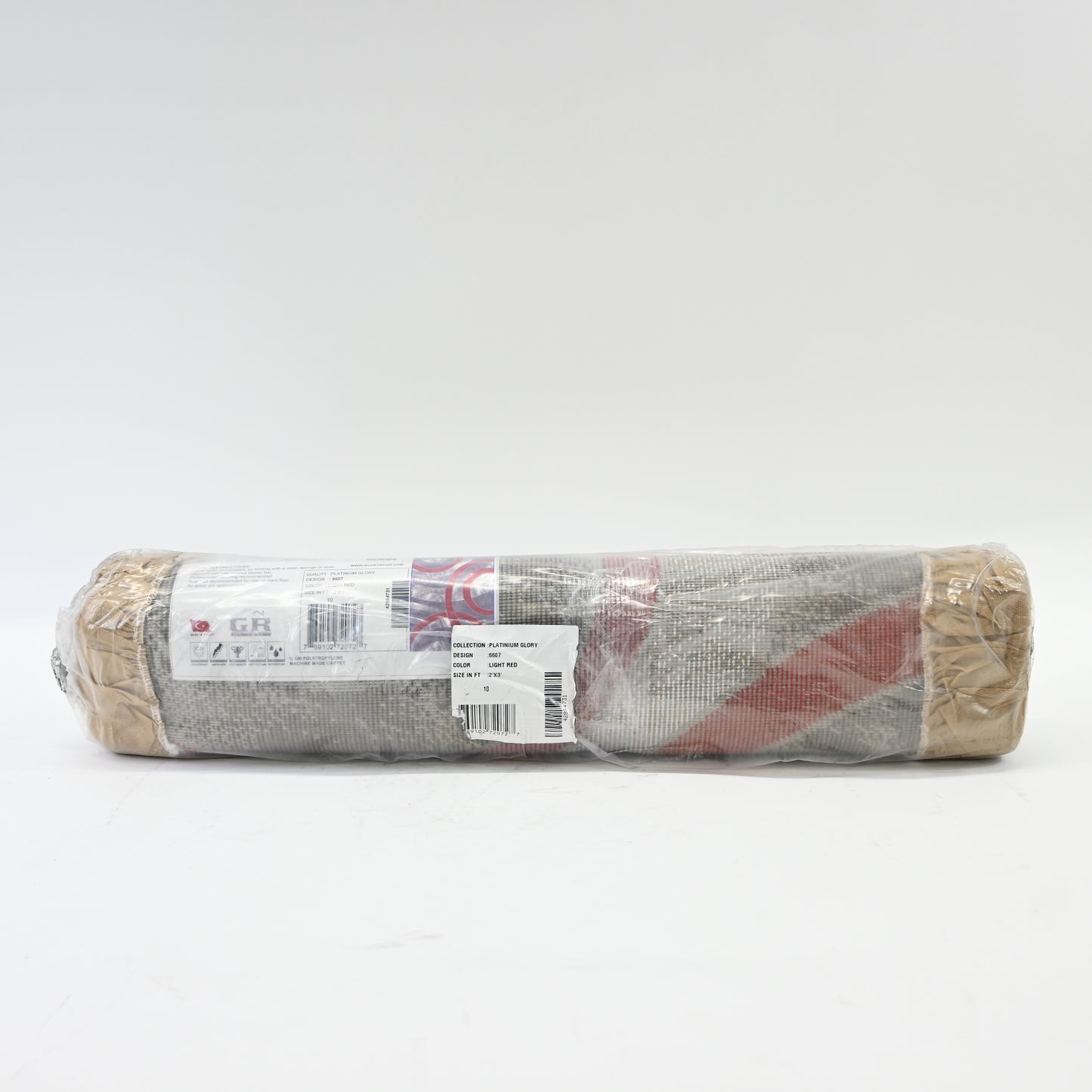 GLORY RUGS Area Rug 2x3 Light Red Door Mat Modern Circles Soft Contemporary