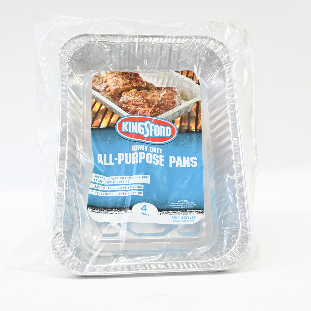 Kingsford Heavy Duty Large Aluminum Pans - Disposable Aluminum Pans 4 Count