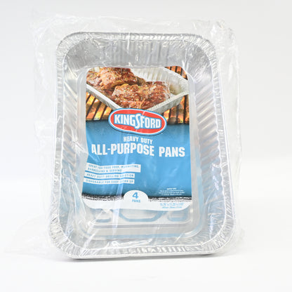 Kingsford Heavy Duty Large Aluminum Pans - Disposable Aluminum Pans 4 Count