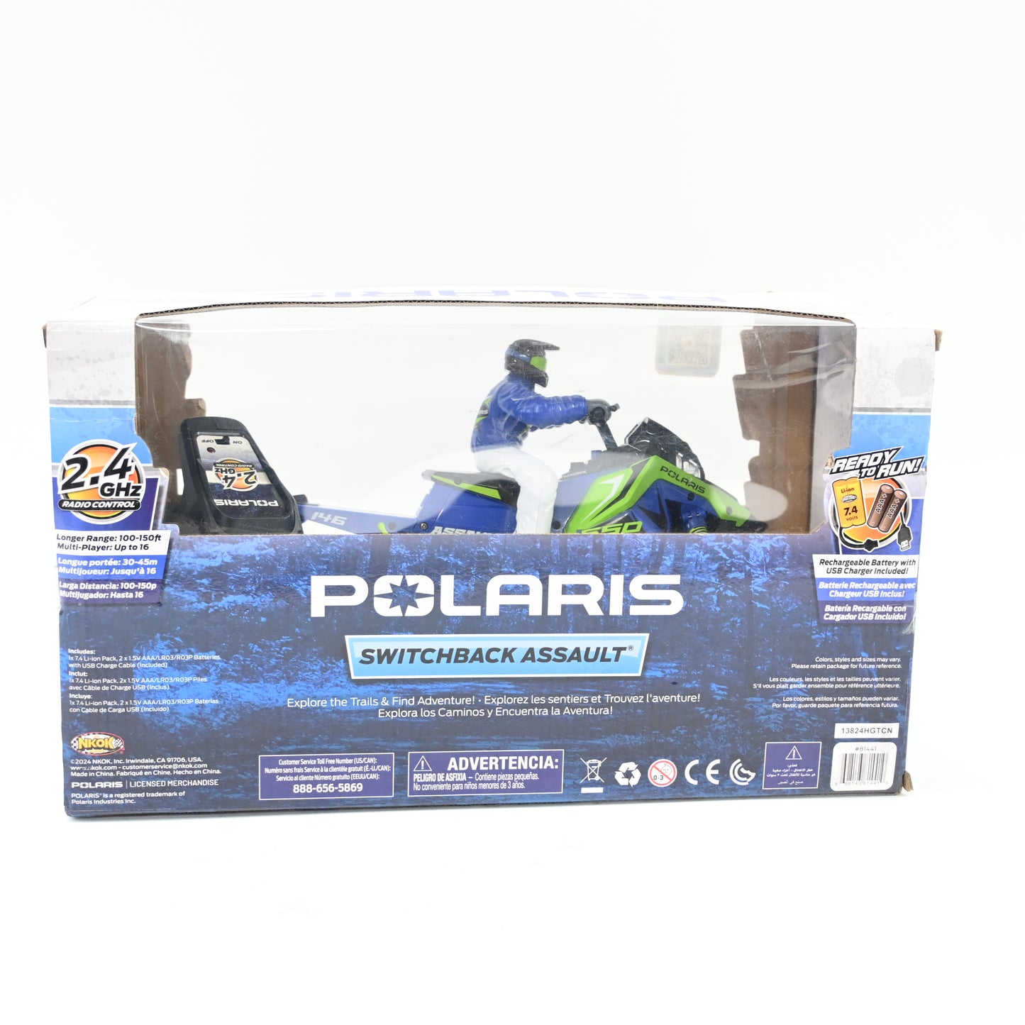 NKOK 2.4GHz Polaris® RC (RTR) Switchback Assault (Green w/Blue)