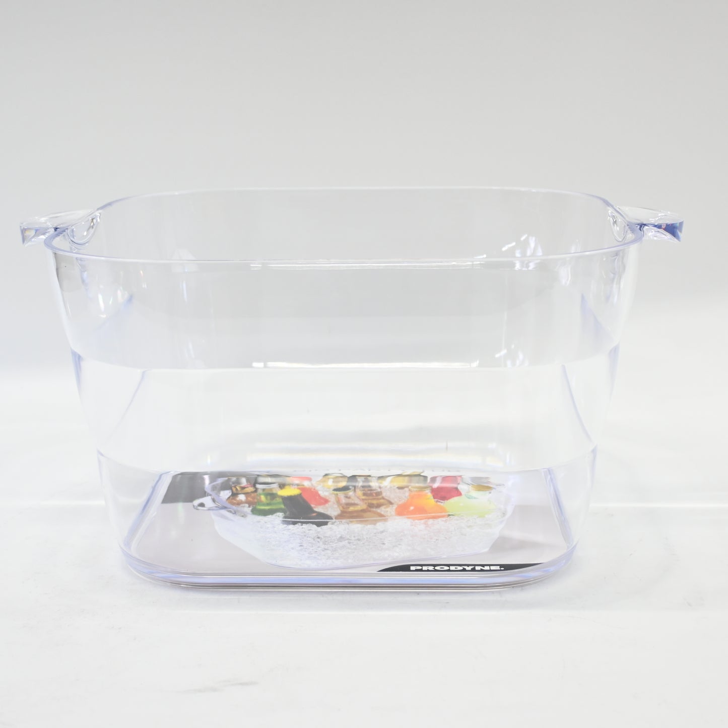Prodyne Big Square Party Beverage Tub, Clear- 14"L x 9.5"W x 8"H