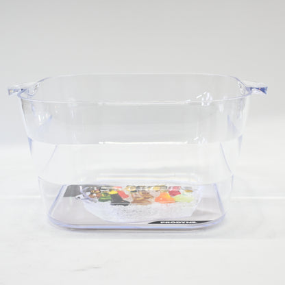 Prodyne Big Square Party Beverage Tub, Clear- 14"L x 9.5"W x 8"H