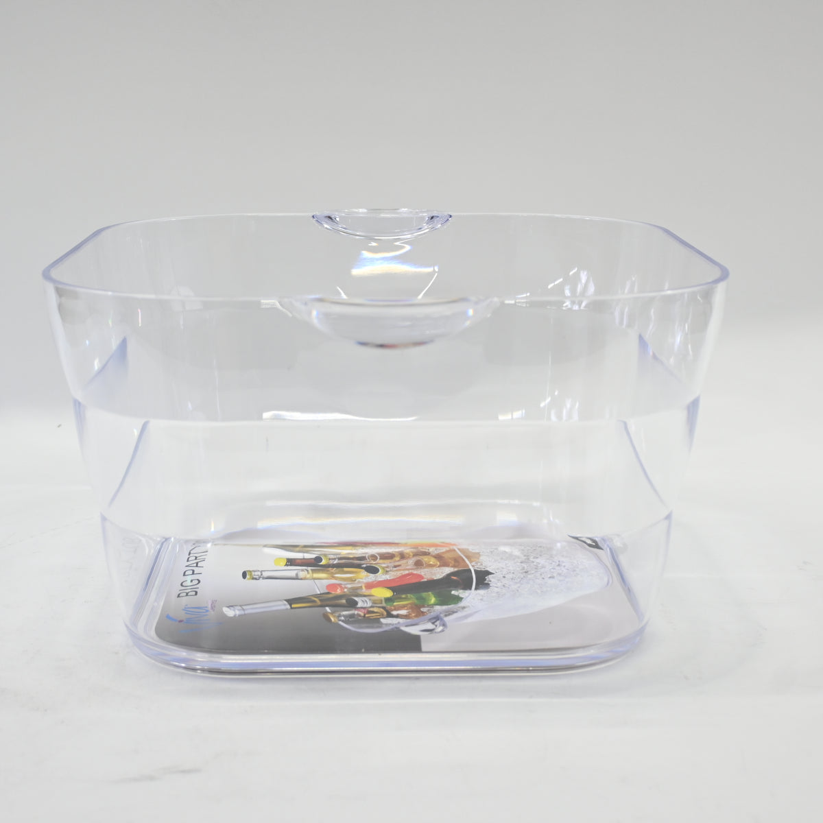 Prodyne Big Square Party Beverage Tub, Clear- 14"L x 9.5"W x 8"H