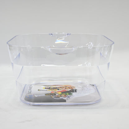 Prodyne Big Square Party Beverage Tub, Clear- 14"L x 9.5"W x 8"H