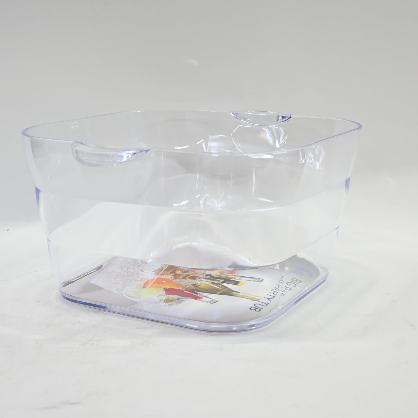 Prodyne Big Square Party Beverage Tub, Clear- 14"L x 9.5"W x 8"H