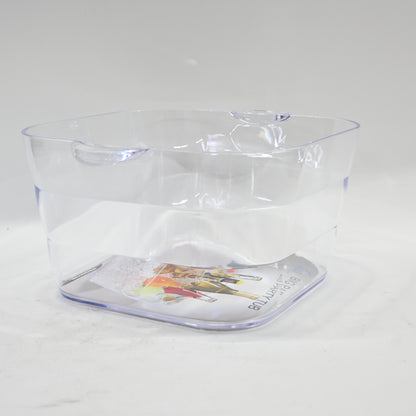 Prodyne Big Square Party Beverage Tub, Clear- 14"L x 9.5"W x 8"H