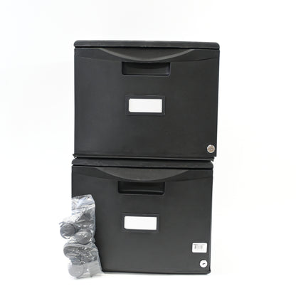Two-Drawer Mobile Filing Cabinet, 14-3/4w X 18-1/4d X 26h, Black - Open Box