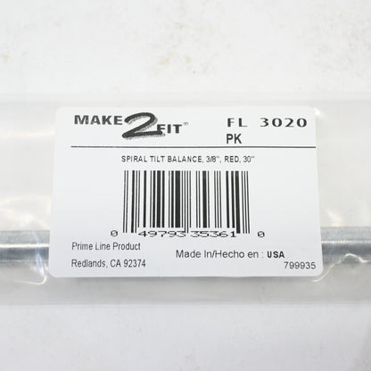 Prime-Line FL 3020 Spiral Tilt 3/8 In. x 30 In., Tilt Red Single Pack - New