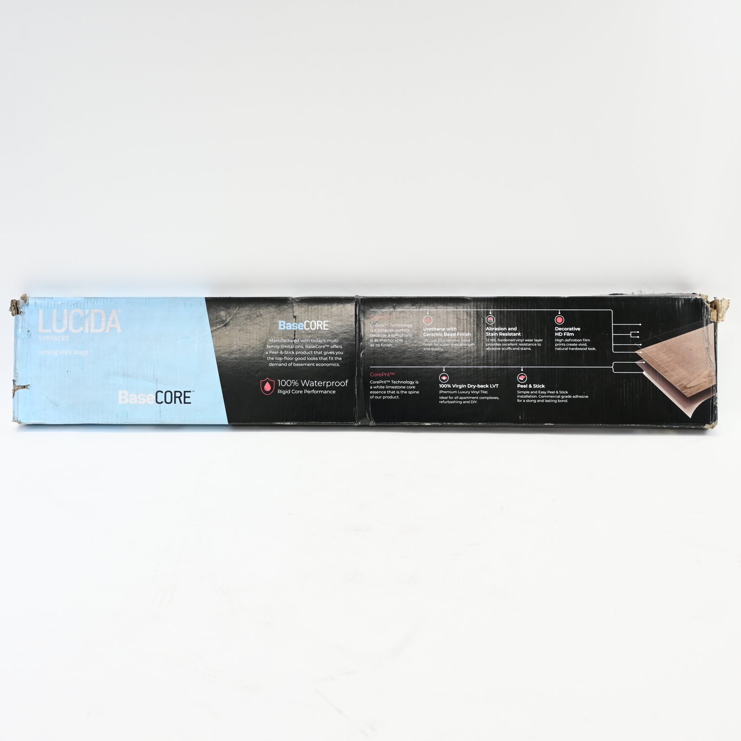 LUCiDA SURFACES Vinyl Flooring Peel and Stick Tile- 12 Wood Look Planks-Barn