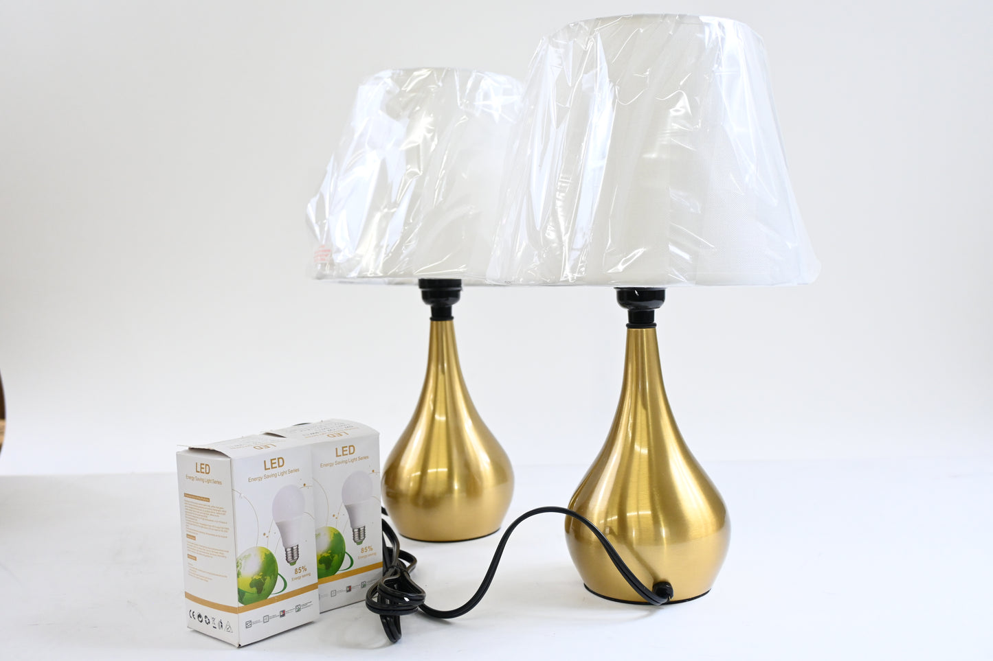 Hamilyeah Gold Table Lamps with Touch Control, 2 E26 Bulbs Included