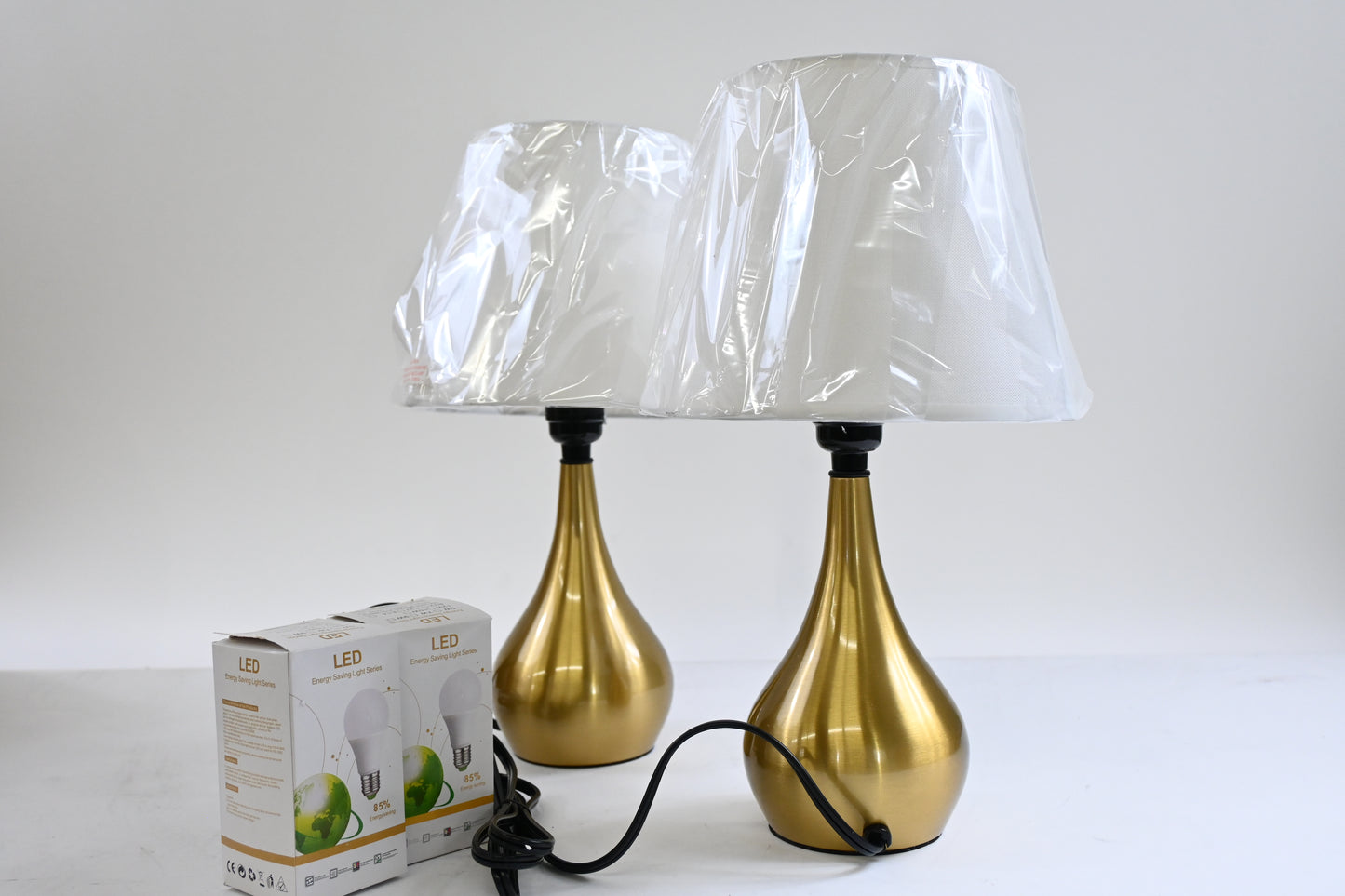 Hamilyeah Gold Table Lamps with Touch Control, 2 E26 Bulbs Included