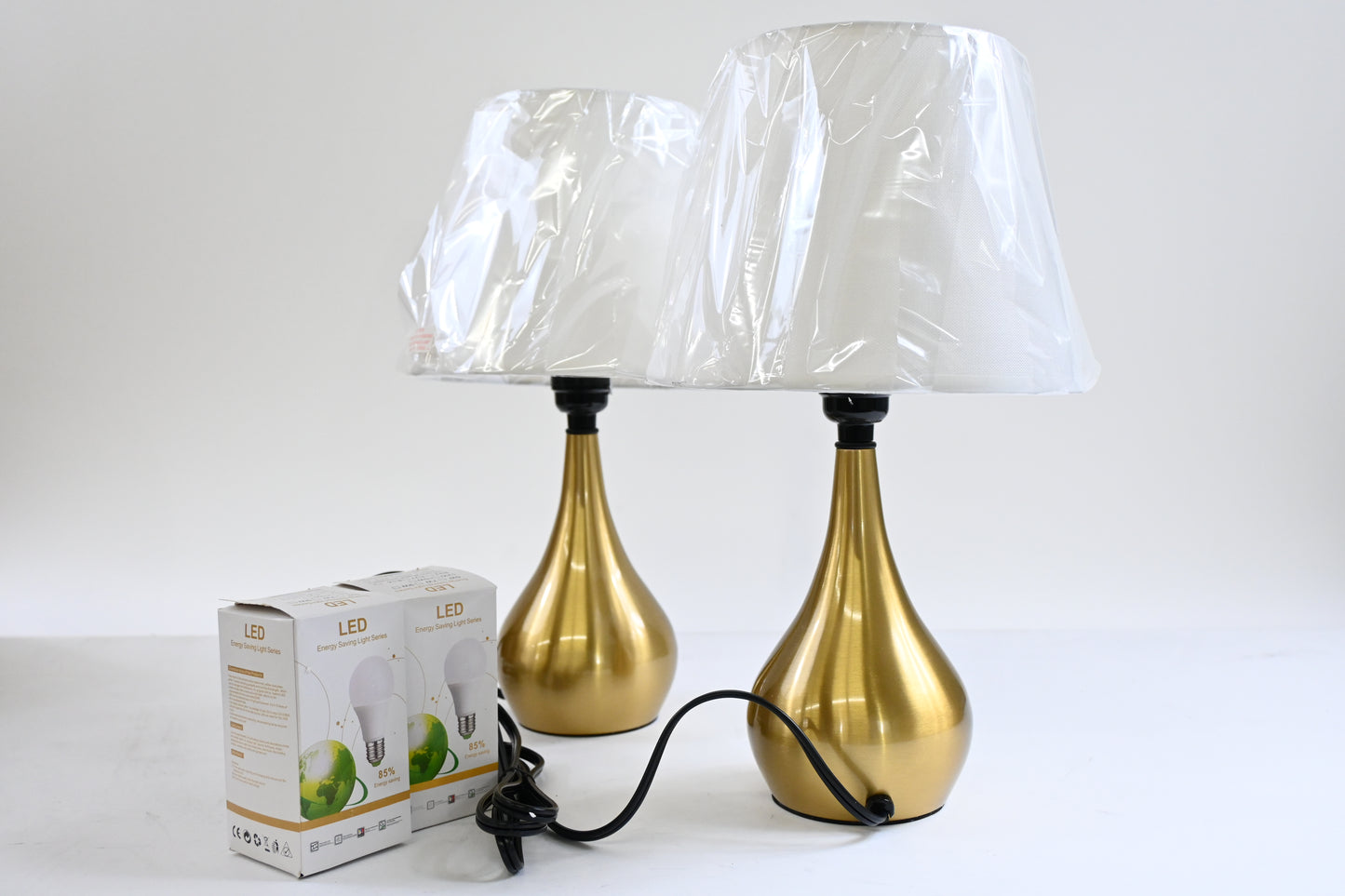 Hamilyeah Gold Table Lamps with Touch Control, 2 E26 Bulbs Included