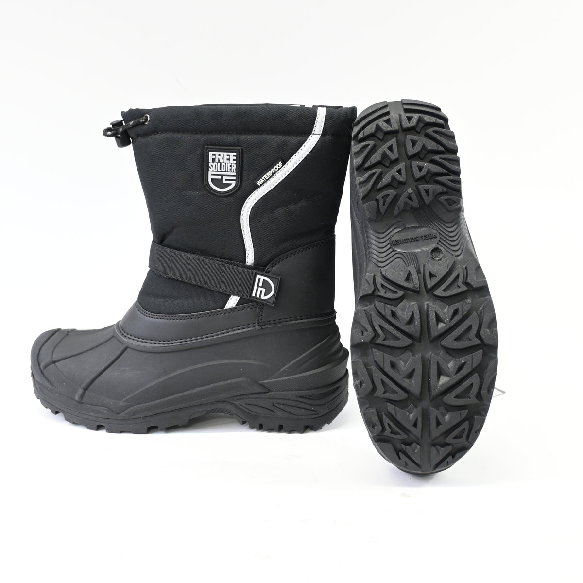 FREE SOLDIER Men's Winter Snow Boots Waterproof Insulated Duck Boots Black - New